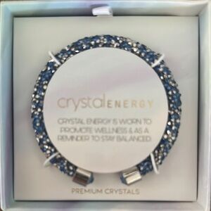 New! Crystal Energy Royal Blue and Silver Bracelet sz OS